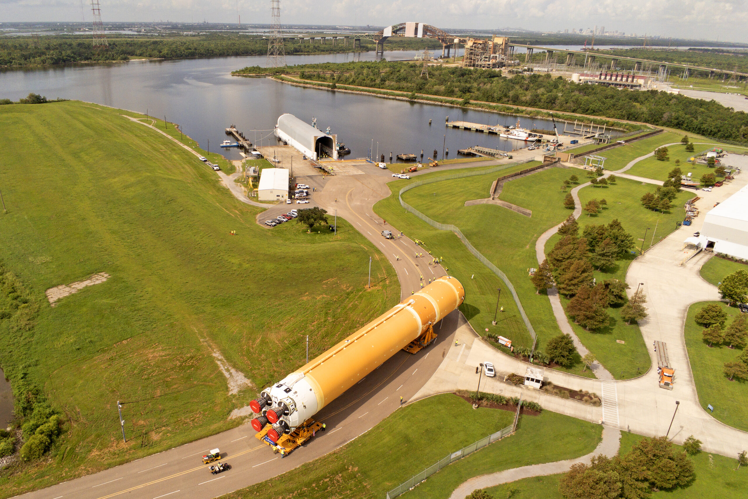 Artemis II Core Stage on the Move