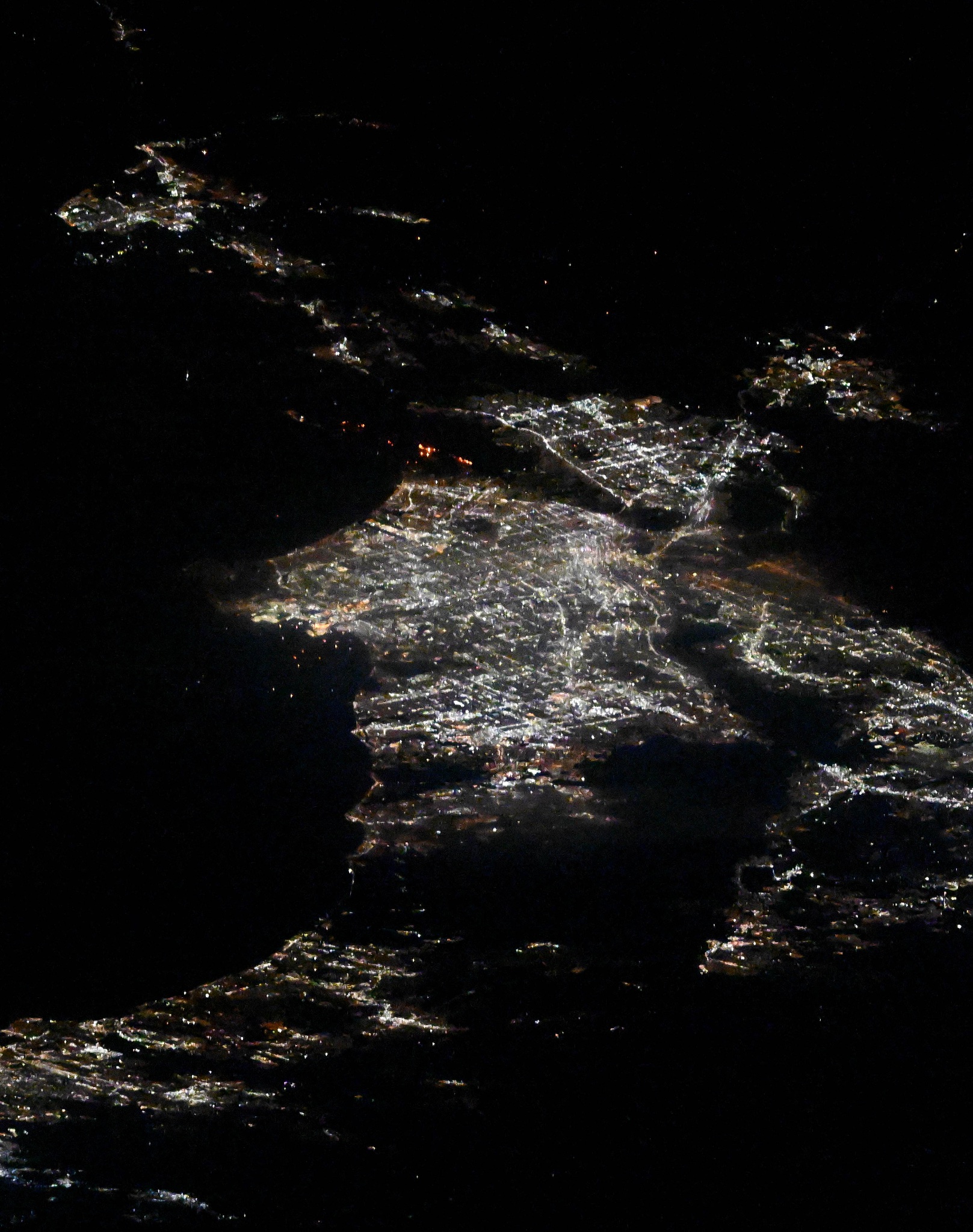 los angeles fires seen from international space station