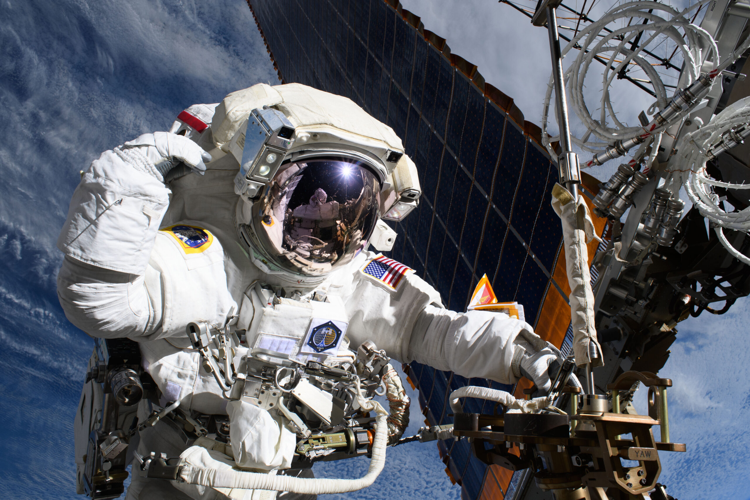 nasa astronaut anne mcclain works on space station