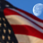 moon and flag at nasa michoud