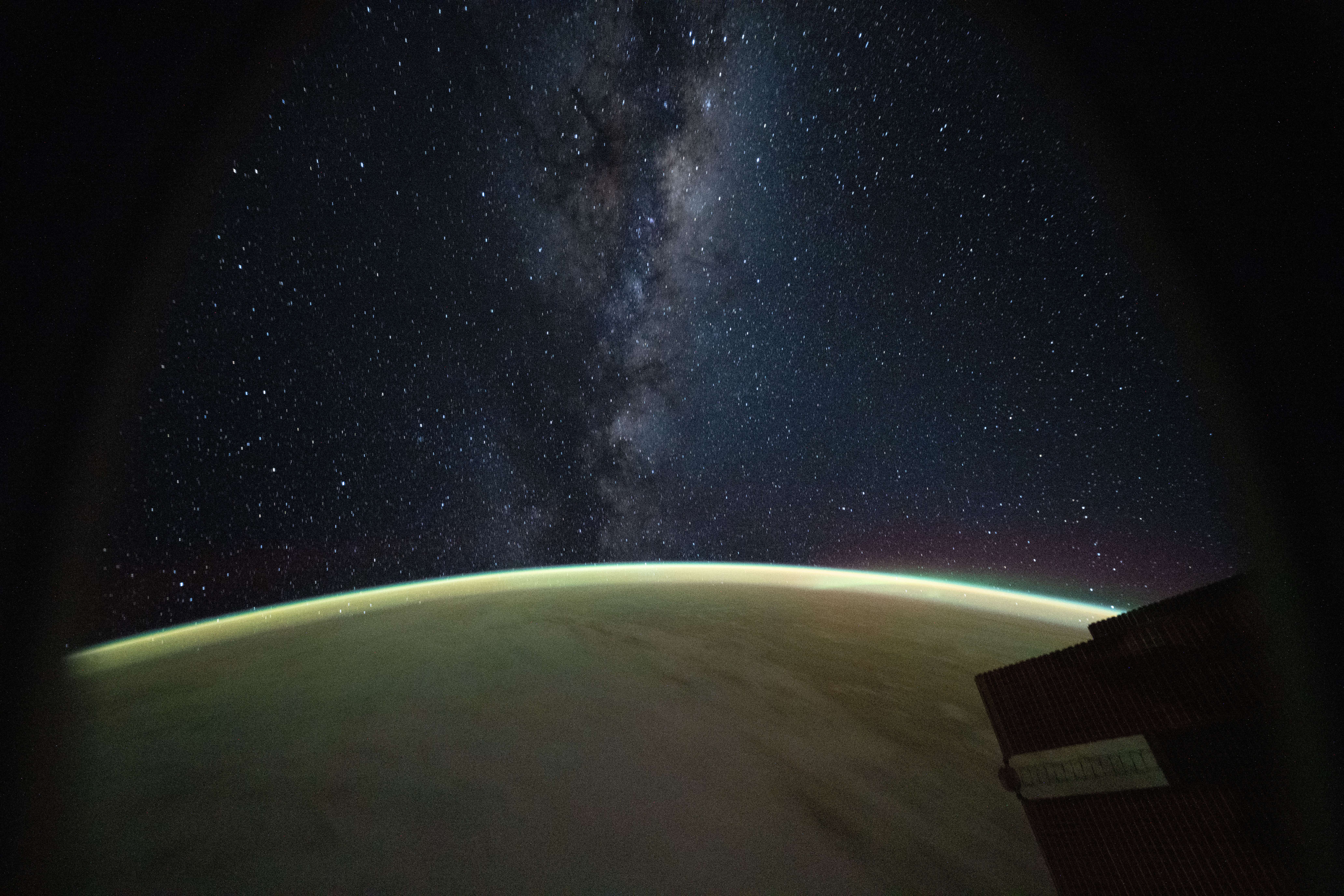 glowing views from the space station